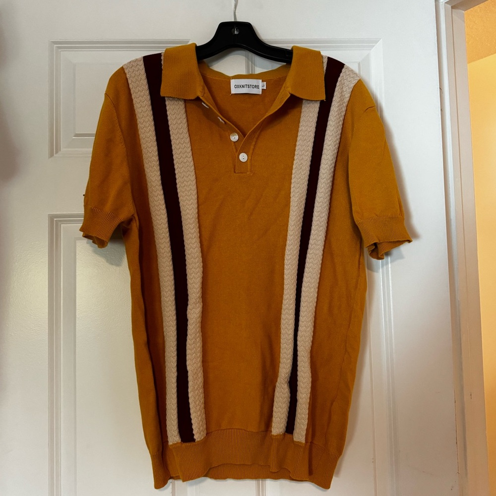 Men's Knitted Collar Vintage Polo Shirt